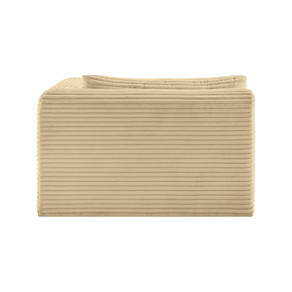 Shaggy Camel Corduroy Performance Fabric Chaise