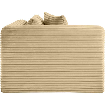Shaggy Camel Corduroy Performance Fabric Corner Chair