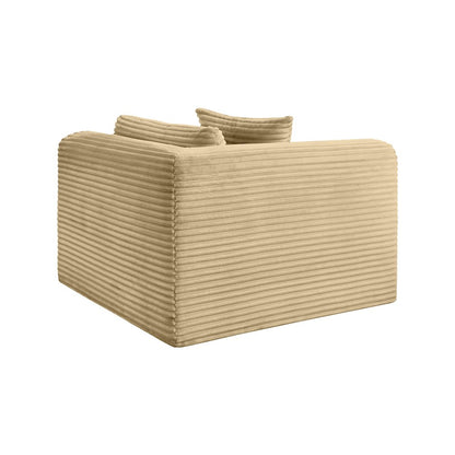 Shaggy Camel Corduroy Performance Fabric Corner Chair