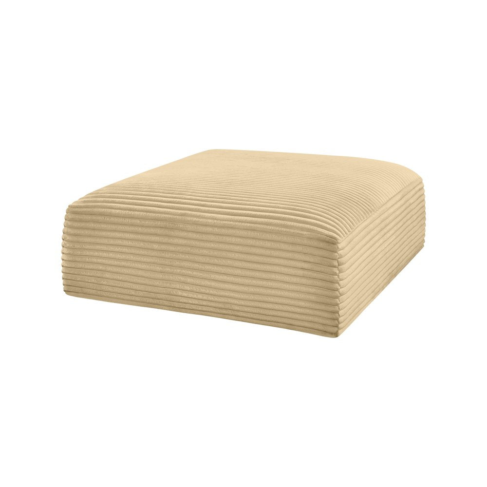 Shaggy Camel Corduroy Performance Fabric Ottoman