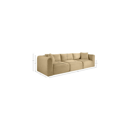 Shaggy Camel Corduroy Performance Fabric Modular Sofa