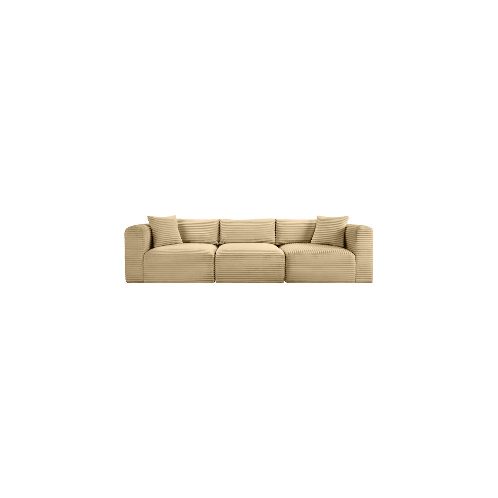 Shaggy Camel Corduroy Performance Fabric Modular Sofa