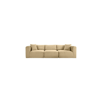 Shaggy Camel Corduroy Performance Fabric Modular Sofa