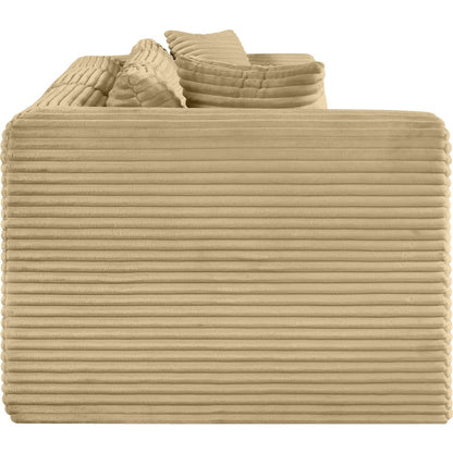 Shaggy Camel Corduroy Performance Fabric Modular Sofa
