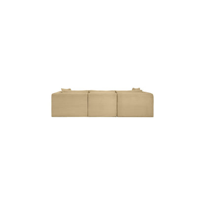 Shaggy Camel Corduroy Performance Fabric Modular Sofa