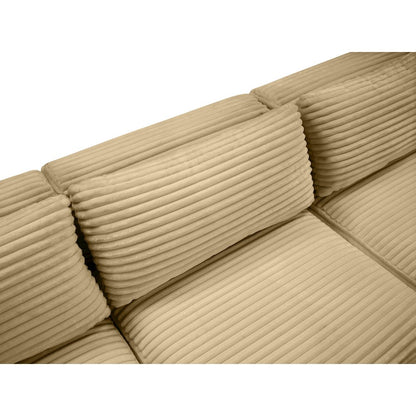 Shaggy Camel Corduroy Performance Fabric Modular Sofa