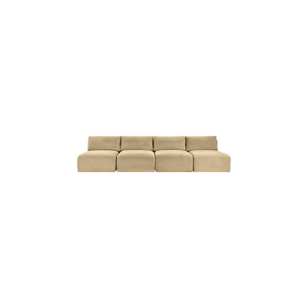 Shaggy Camel Corduroy Performance Fabric Modular Sofa