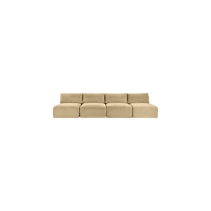 Shaggy Camel Corduroy Performance Fabric Modular Sofa