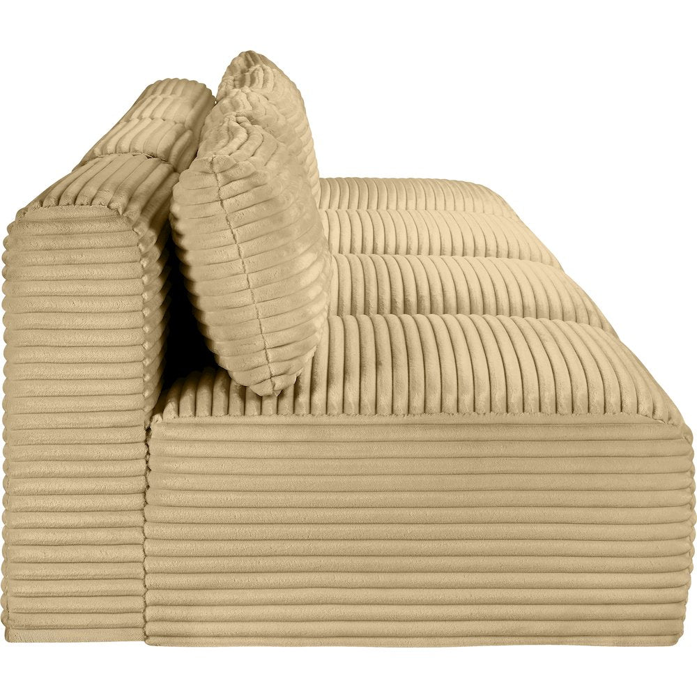 Shaggy Camel Corduroy Performance Fabric Modular Sofa