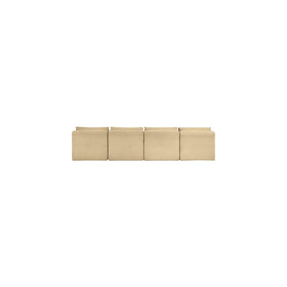 Shaggy Camel Corduroy Performance Fabric Modular Sofa