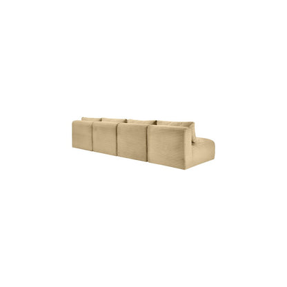 Shaggy Camel Corduroy Performance Fabric Modular Sofa
