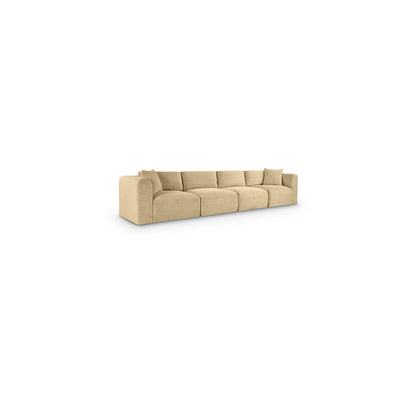 Shaggy Camel Corduroy Performance Fabric Modular Sofa