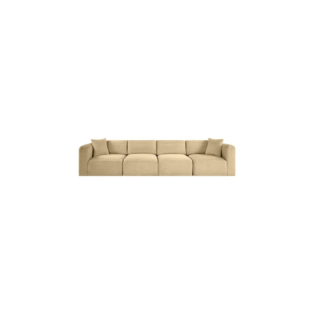 Shaggy Camel Corduroy Performance Fabric Modular Sofa