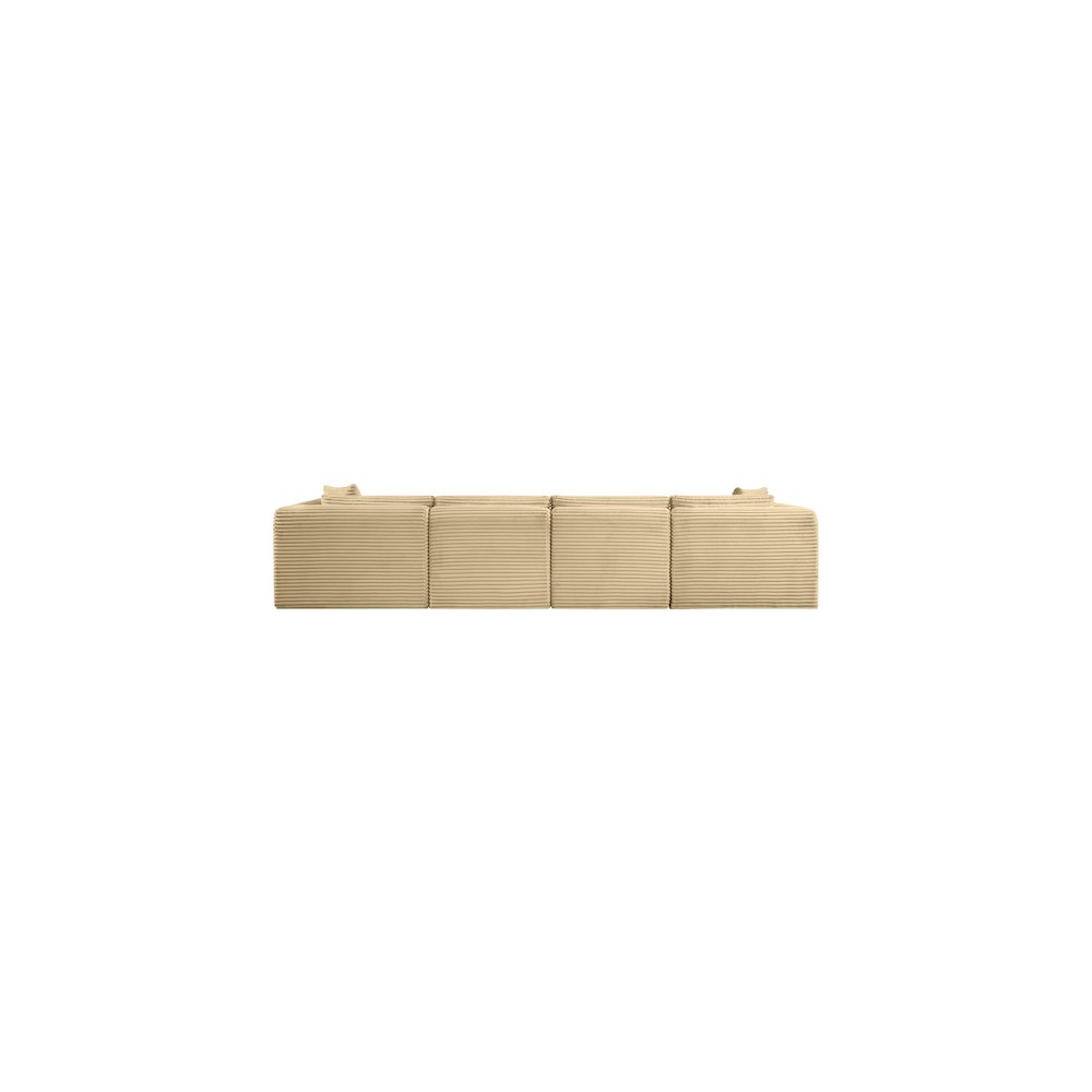 Shaggy Camel Corduroy Performance Fabric Modular Sofa