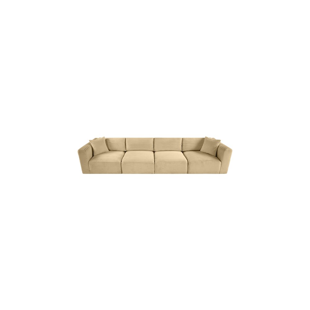 Shaggy Camel Corduroy Performance Fabric Modular Sofa