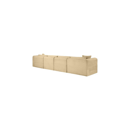 Shaggy Camel Corduroy Performance Fabric Modular Sofa