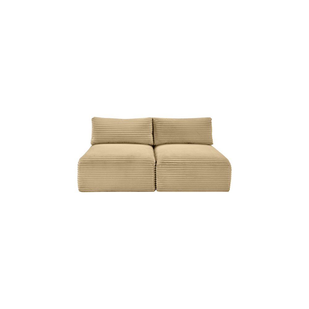 Shaggy Camel Corduroy Performance Fabric Modular Sofa