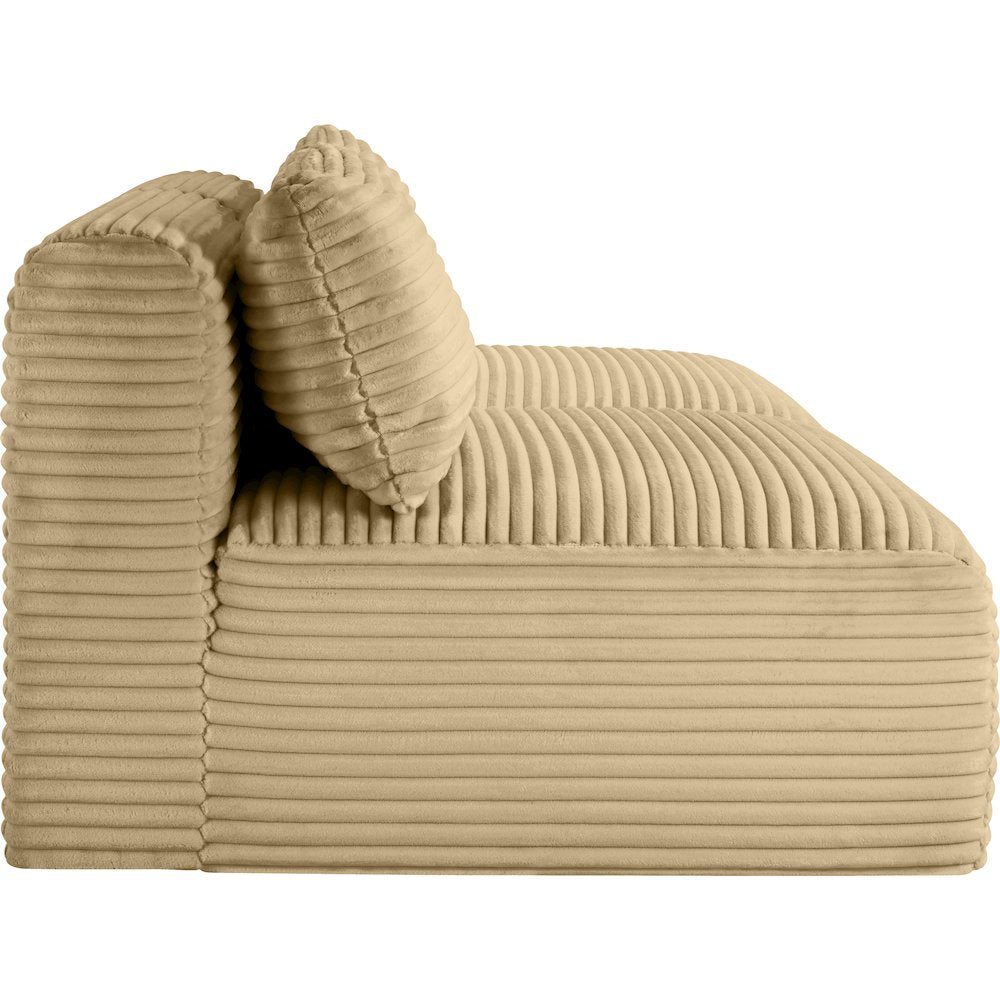 Shaggy Camel Corduroy Performance Fabric Modular Sofa
