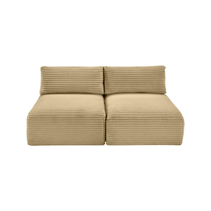 Shaggy Camel Corduroy Performance Fabric Modular Sofa