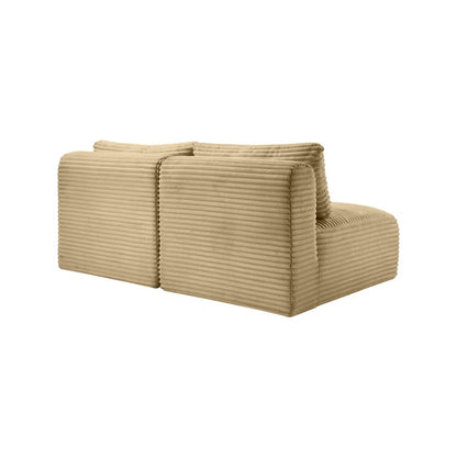 Shaggy Camel Corduroy Performance Fabric Modular Sofa