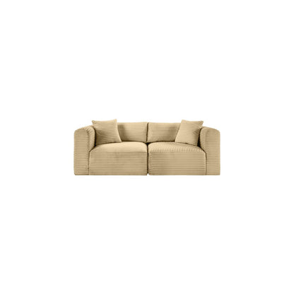 Shaggy Camel Corduroy Performance Fabric Modular Sofa