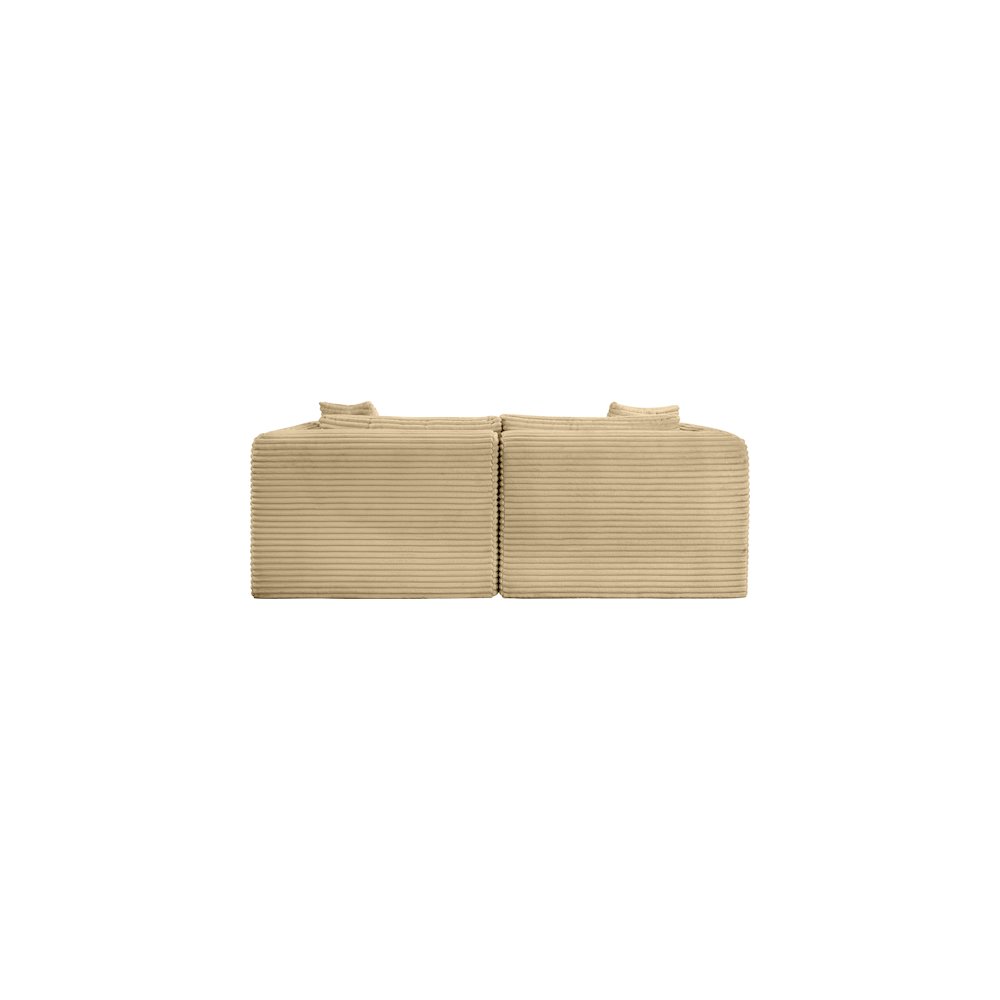 Shaggy Camel Corduroy Performance Fabric Modular Sofa