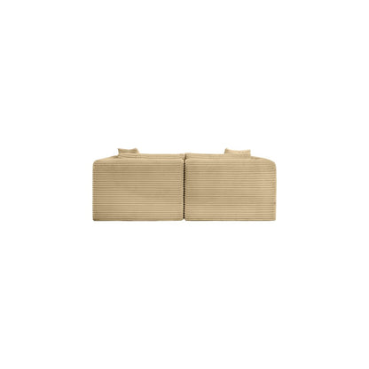 Shaggy Camel Corduroy Performance Fabric Modular Sofa