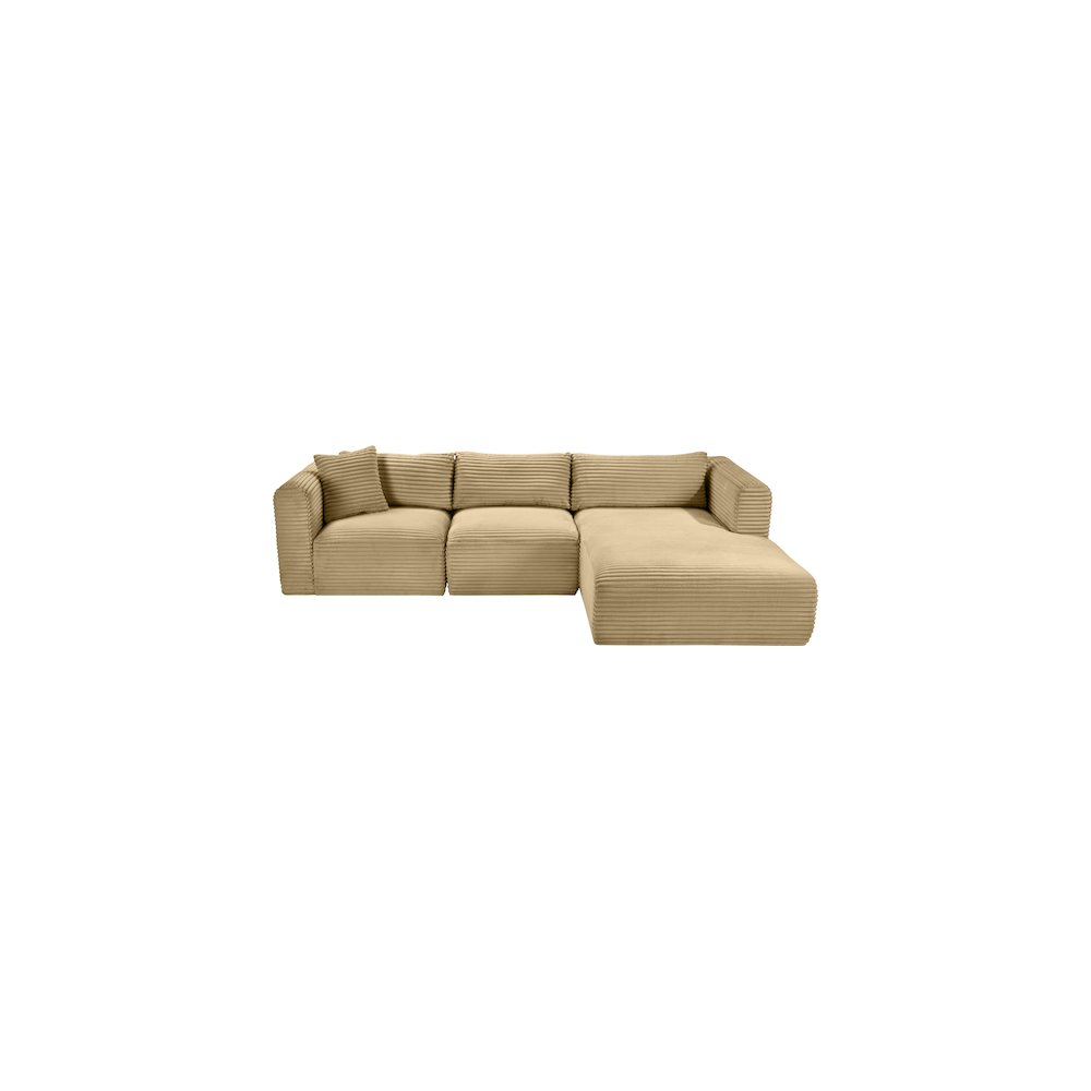 Shaggy Camel Corduroy Performance Fabric Modular Sectional