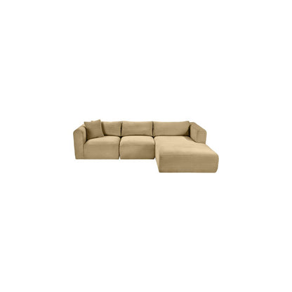 Shaggy Camel Corduroy Performance Fabric Modular Sectional