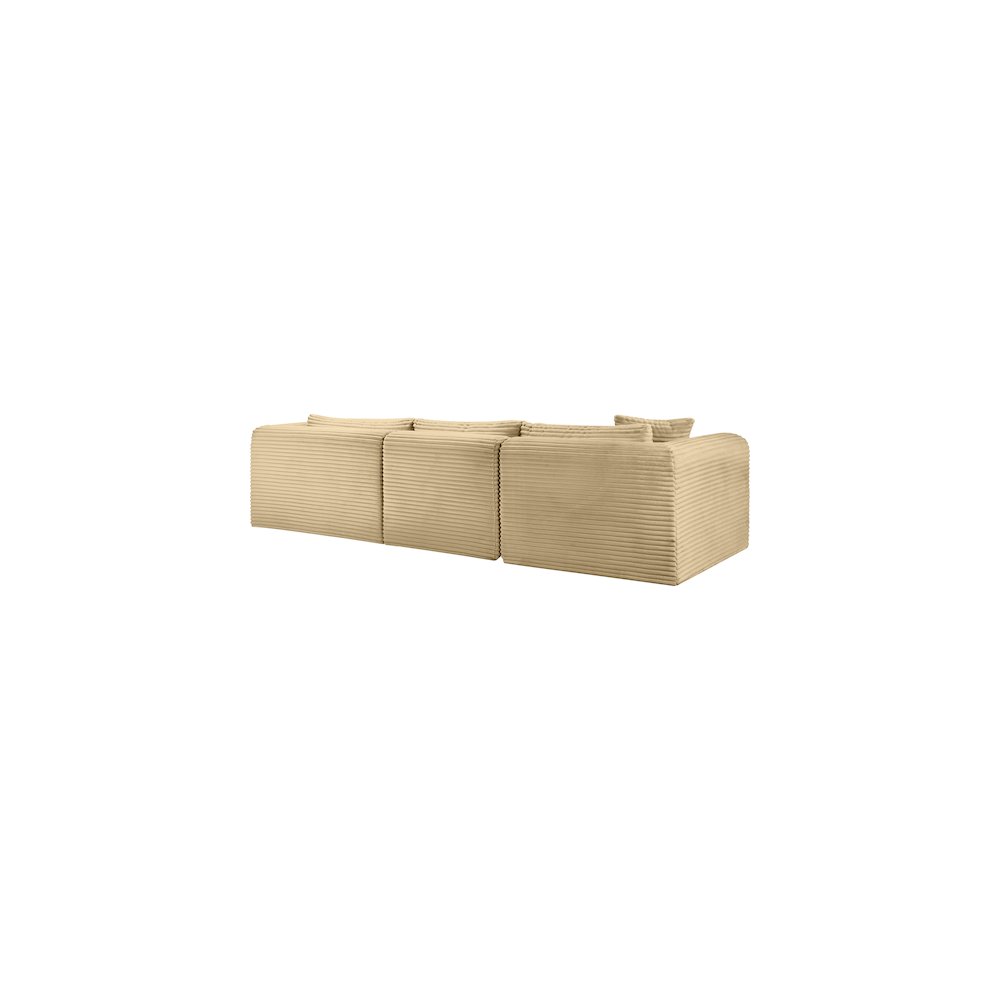 Shaggy Camel Corduroy Performance Fabric Modular Sectional
