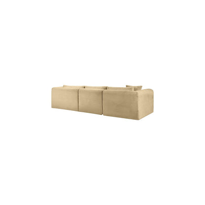 Shaggy Camel Corduroy Performance Fabric Modular Sectional