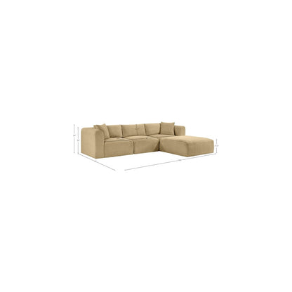 Shaggy Camel Corduroy Performance Fabric Modular Sectional