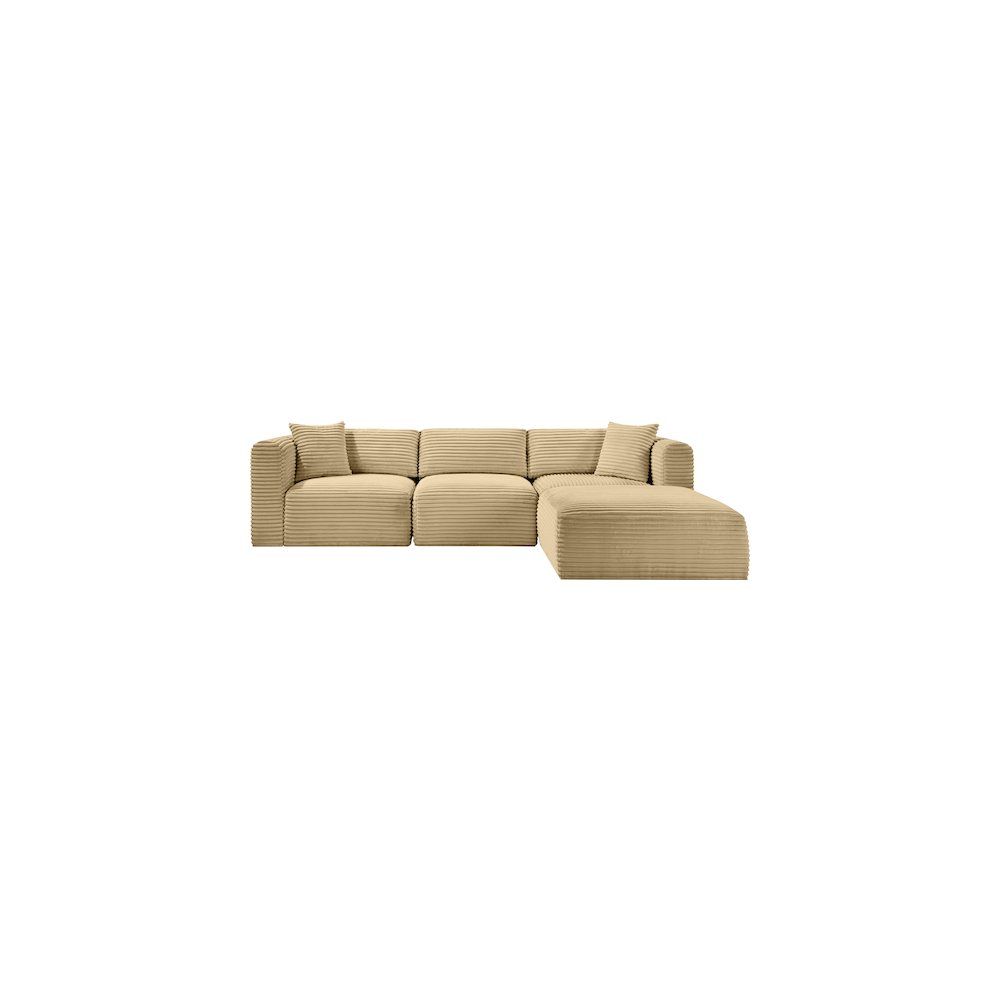 Shaggy Camel Corduroy Performance Fabric Modular Sectional