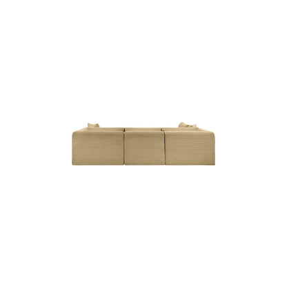 Shaggy Camel Corduroy Performance Fabric Modular Sectional