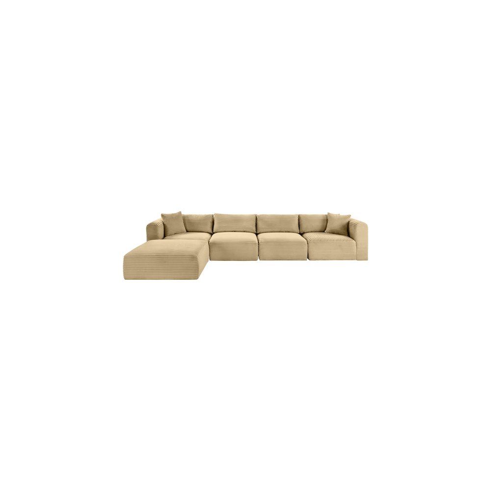 Shaggy Camel Corduroy Performance Fabric Modular Sectional