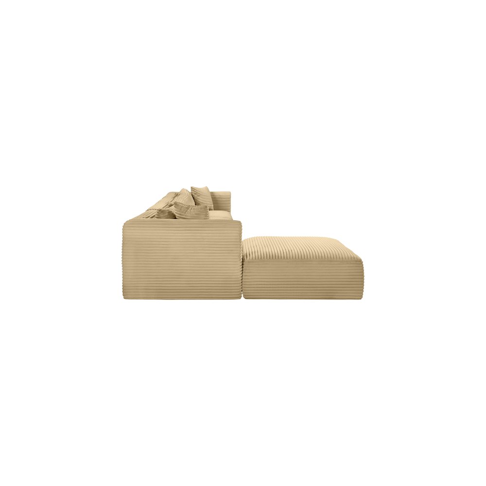 Shaggy Camel Corduroy Performance Fabric Modular Sectional