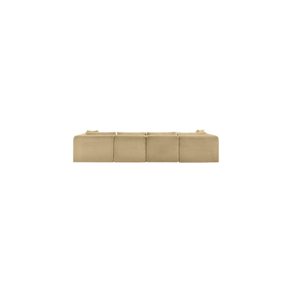 Shaggy Camel Corduroy Performance Fabric Modular Sectional