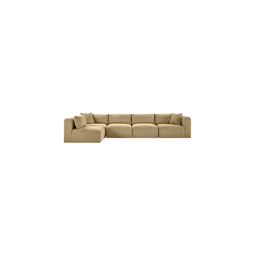 Shaggy Camel Corduroy Performance Fabric Modular Sectional