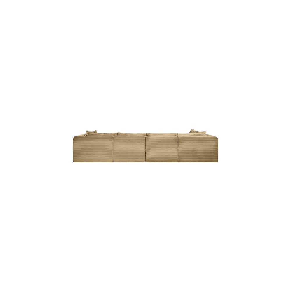 Shaggy Camel Corduroy Performance Fabric Modular Sectional