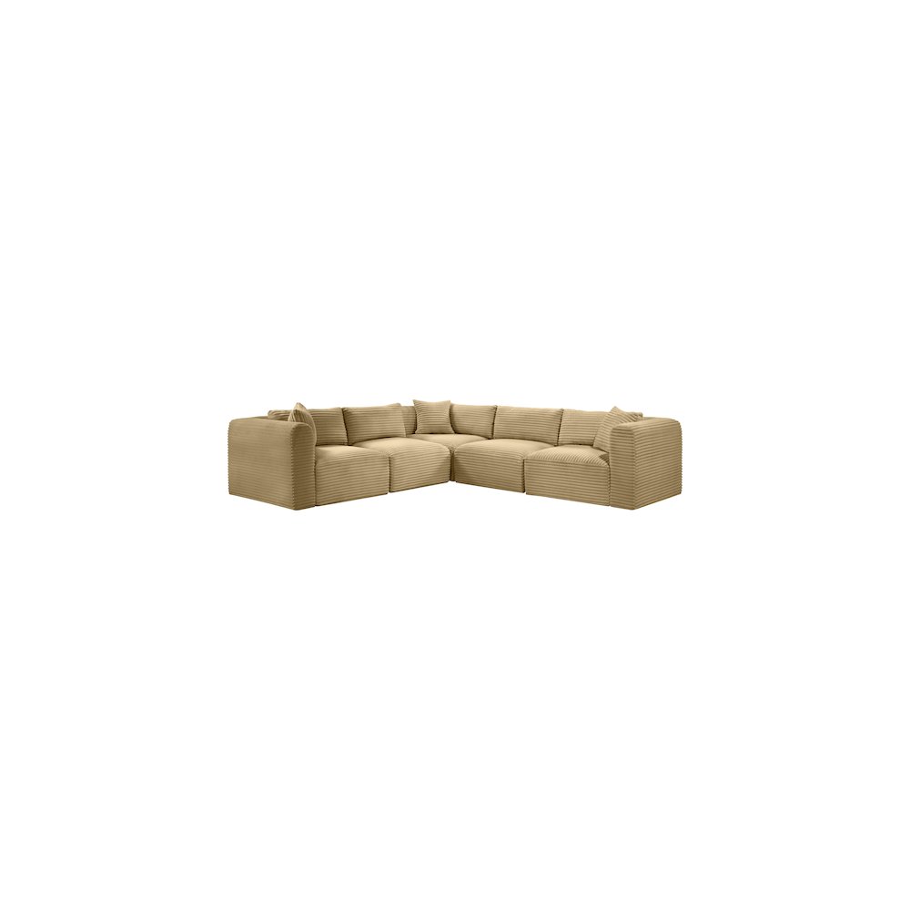 Shaggy Camel Corduroy Performance Fabric Modular Sectional