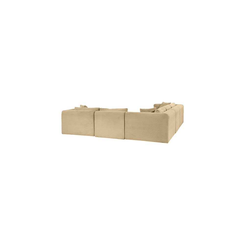 Shaggy Camel Corduroy Performance Fabric Modular Sectional