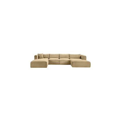 Shaggy Camel Corduroy Performance Fabric Modular Sectional