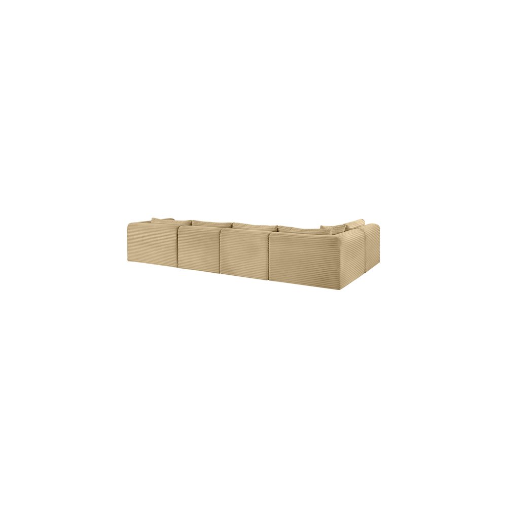 Shaggy Camel Corduroy Performance Fabric Modular Sectional
