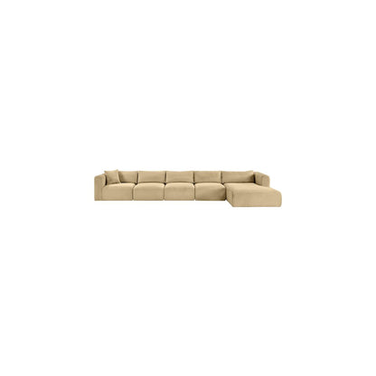 Shaggy Camel Corduroy Performance Fabric Modular Sectional