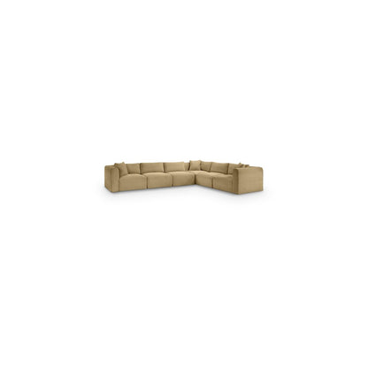 Shaggy Camel Corduroy Performance Fabric Modular Sectional