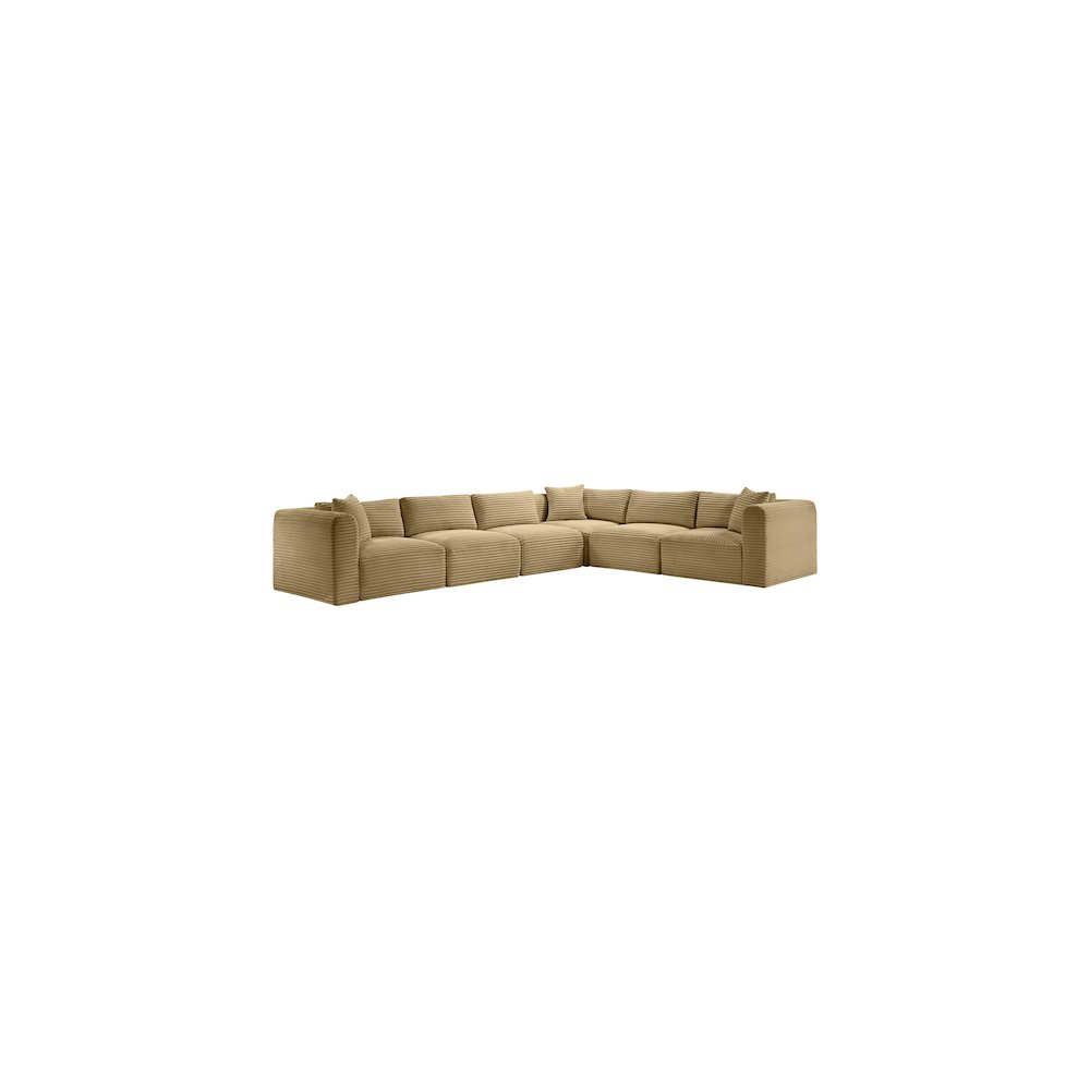 Shaggy Camel Corduroy Performance Fabric Modular Sectional