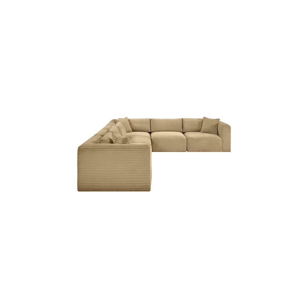 Shaggy Camel Corduroy Performance Fabric Modular Sectional