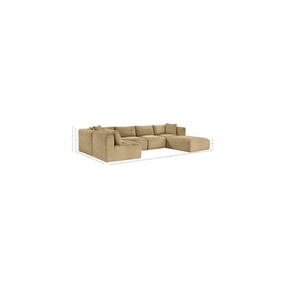 Shaggy Camel Corduroy Performance Fabric Modular Sectional