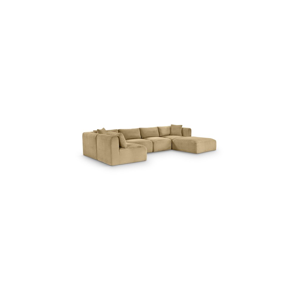 Shaggy Camel Corduroy Performance Fabric Modular Sectional