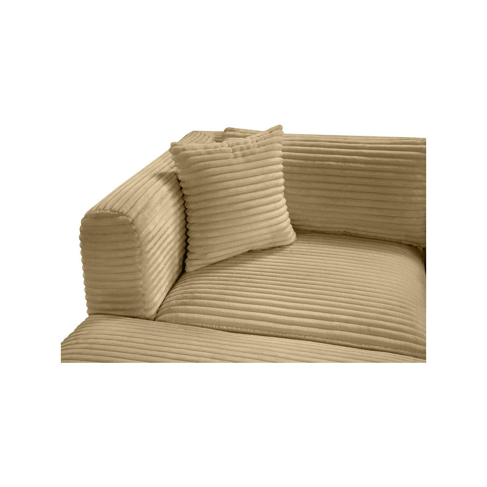 Shaggy Camel Corduroy Performance Fabric Modular Sectional